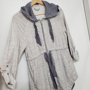 Lululemon 6 Vitality Jacket Heathered Light Grey Oversized Lightweight Long Coat